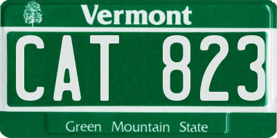 VT license plate CAT823