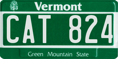 VT license plate CAT824
