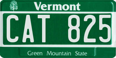 VT license plate CAT825