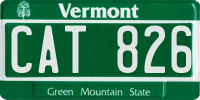 VT license plate CAT826