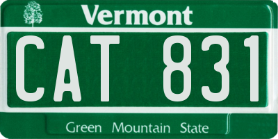 VT license plate CAT831