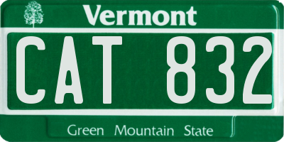 VT license plate CAT832