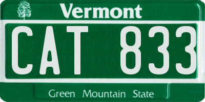 VT license plate CAT833