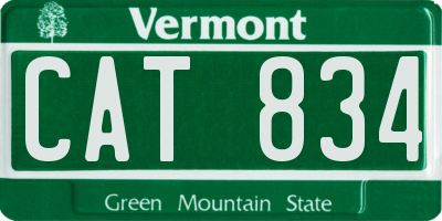 VT license plate CAT834
