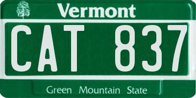 VT license plate CAT837