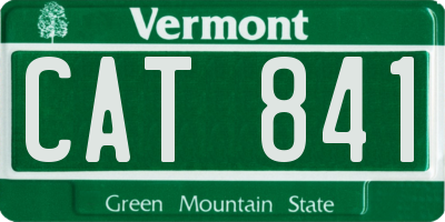 VT license plate CAT841