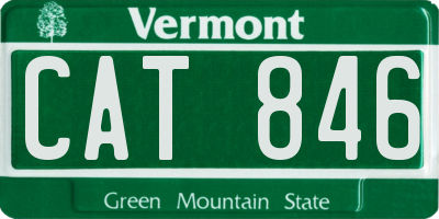 VT license plate CAT846