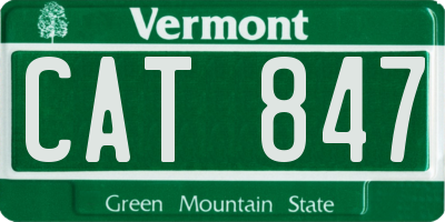 VT license plate CAT847