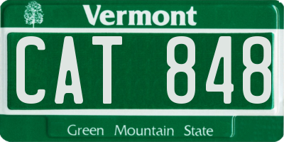 VT license plate CAT848