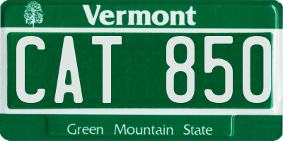 VT license plate CAT850