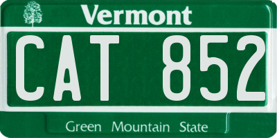 VT license plate CAT852