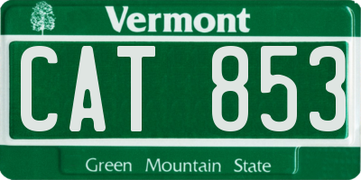 VT license plate CAT853