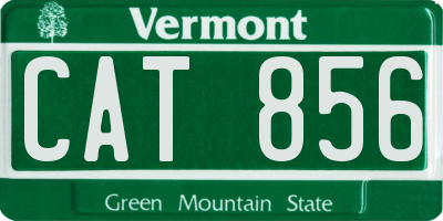 VT license plate CAT856