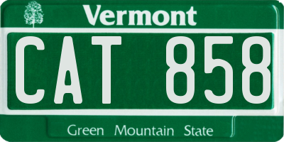 VT license plate CAT858