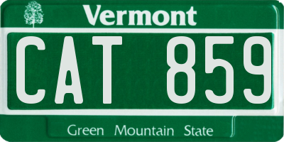 VT license plate CAT859