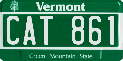 VT license plate CAT861