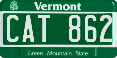 VT license plate CAT862