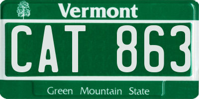 VT license plate CAT863