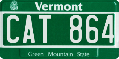 VT license plate CAT864