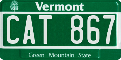 VT license plate CAT867
