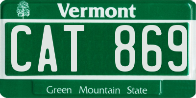 VT license plate CAT869