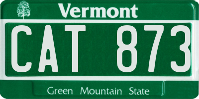 VT license plate CAT873