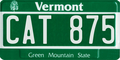 VT license plate CAT875