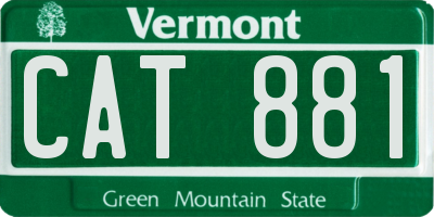 VT license plate CAT881