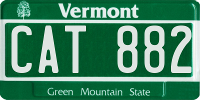 VT license plate CAT882