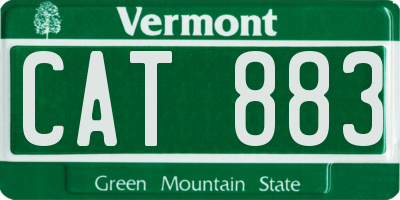 VT license plate CAT883