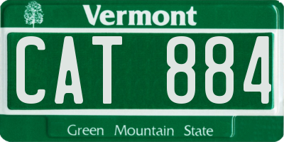 VT license plate CAT884