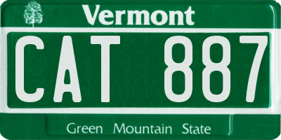 VT license plate CAT887