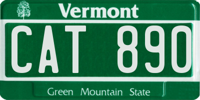 VT license plate CAT890