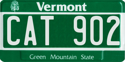 VT license plate CAT902