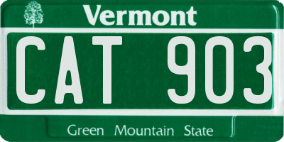 VT license plate CAT903