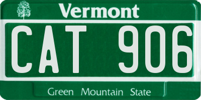 VT license plate CAT906