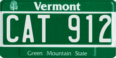 VT license plate CAT912