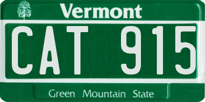 VT license plate CAT915