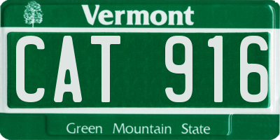 VT license plate CAT916