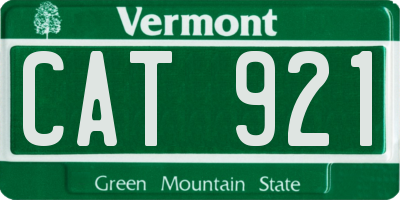 VT license plate CAT921