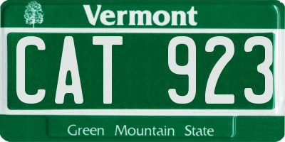 VT license plate CAT923