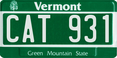 VT license plate CAT931