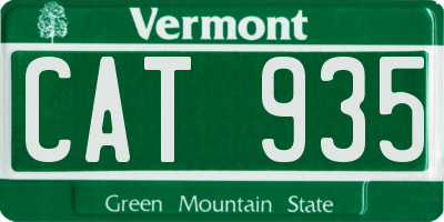 VT license plate CAT935