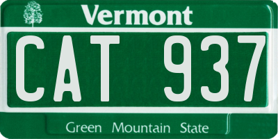 VT license plate CAT937