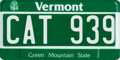 VT license plate CAT939