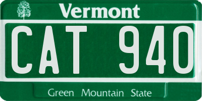 VT license plate CAT940
