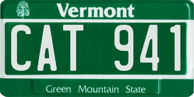 VT license plate CAT941