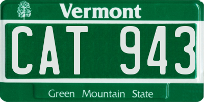 VT license plate CAT943