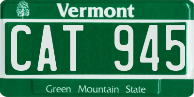 VT license plate CAT945