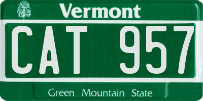 VT license plate CAT957